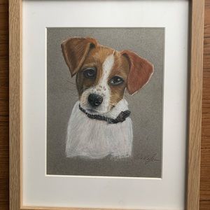 Art pastel DOG portrait. Artist Galina Vlasova